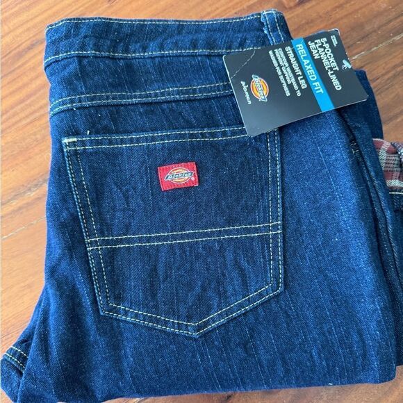 Dickies flannel lined straight leg jeans nwt sz size8 eight - Picture 6 of 6